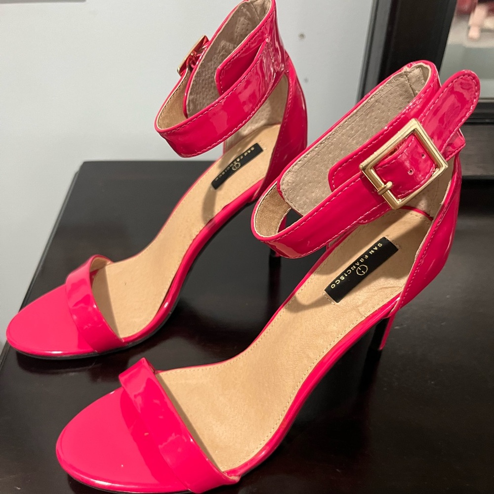 Hot pink stiletto heels